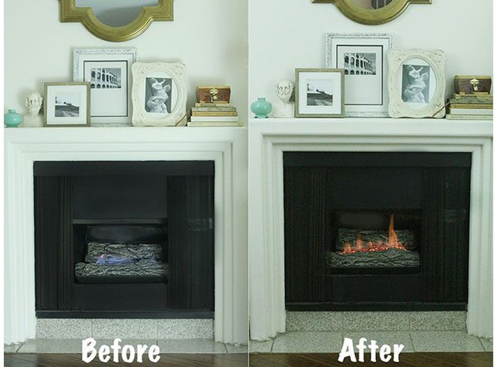 make a gas fireplace more like a wood-burning one