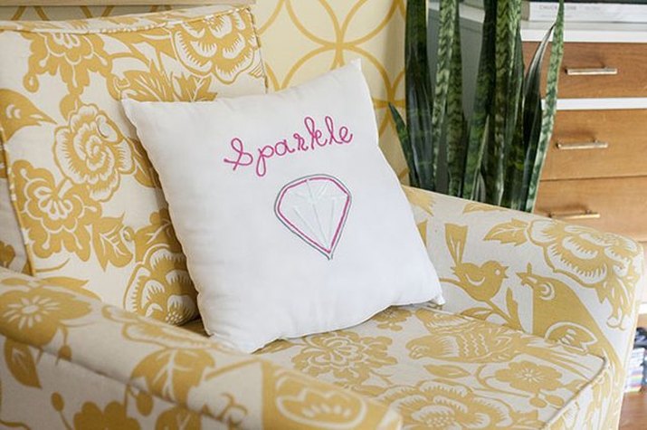 Use Cut Yarn to Make Your Own Embellished Throw Pillow