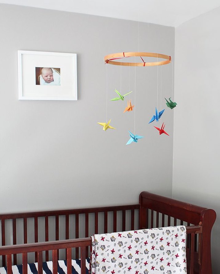 Decorate the Nursery With a DIY Paper Crane Mobile