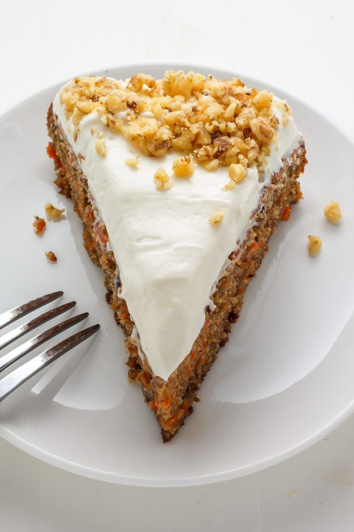 A slice of carrot cake.