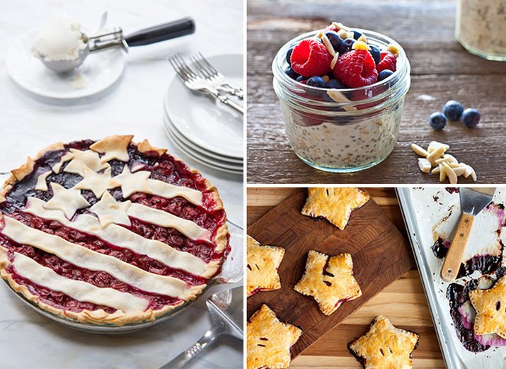 Assorted desserts that celebrate the Fourth of July.