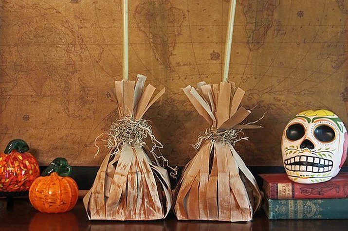 witch's broom treat bags