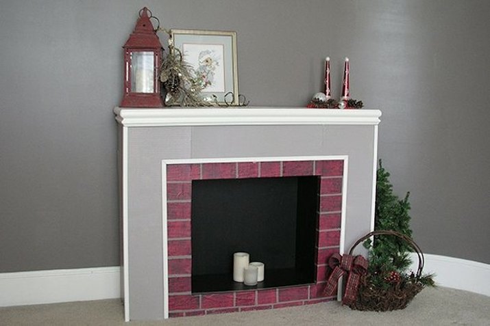 How to make a cardboard Christmas fireplace