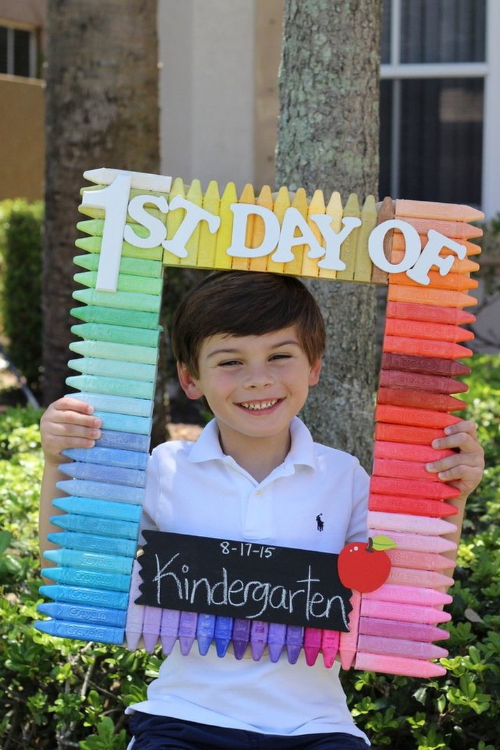 Photo frame prop made of crayon chalk