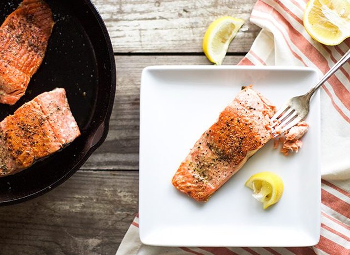 Cook salmon on the stove and pair with fresh lemon