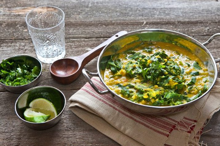 Rustic Indian Lentils with Collard Greens