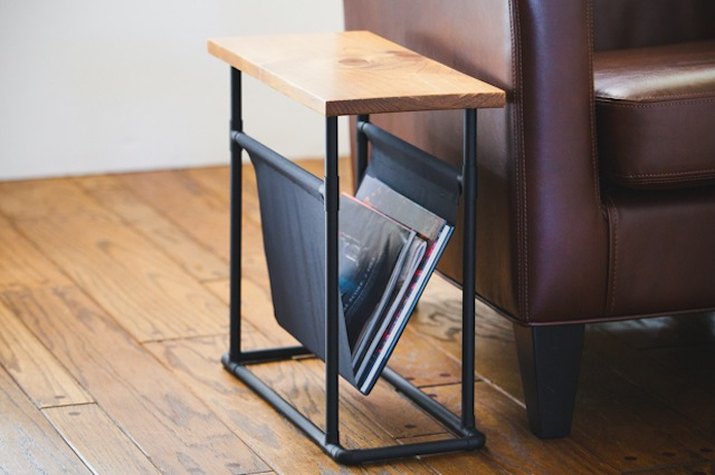 DIY side table and magazine rack